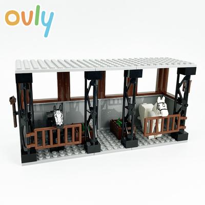 Ovly Ферма Конюшня для лошадей MOC Набор деталей Животные Сделай сам Набор строительных блоков Детский подарок с инструкцией Конные скачки