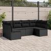 VidaXL Garden Lounge Set 6 Pcs with Cushions Black Wicker 3217385