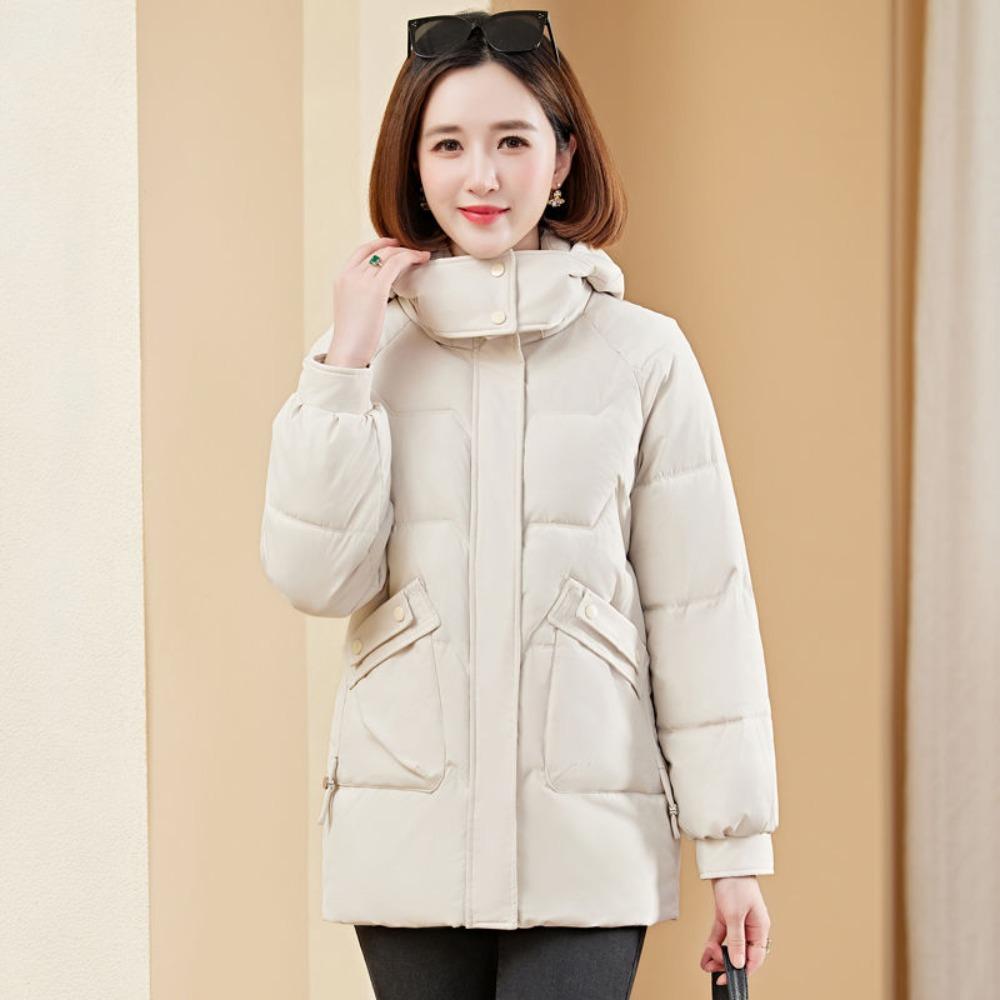 Женская простая куртка с хлопковым наполнителем, пуховик, куртка для通勤, куртка, толстая теплая куртка с наполнителем