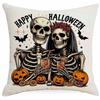 Halloween Couple Skull Print Pillowcase Home Sofa Cushion Pillowcase