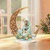 2D Moon Fairy Statue Figurine Artwork Decorative Angel Sculpture Desktop Ornament for