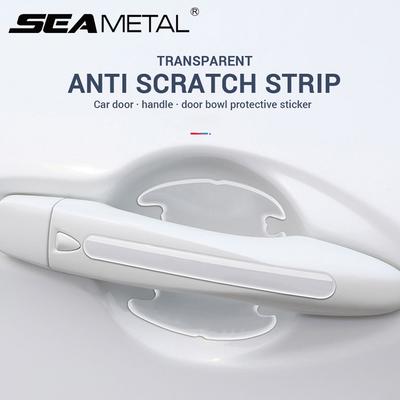 SEAMETAL 4 шт. Защита от царапин на двери автомобиля Водонепроницаемая защитная полоса Износостойкая защита кромки двери Самоклеящаяся наклейка