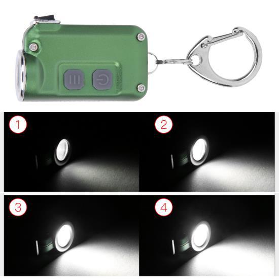 Мини светодиодный брелок-фонарик с двойным переключателем, 4 уровня освещения, наружный аксессуар