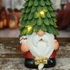 Рождественский гном светящаяся статуя, украшение на рождественскую елку из смолы, праздничные сцены, настольные украшения, без батареек