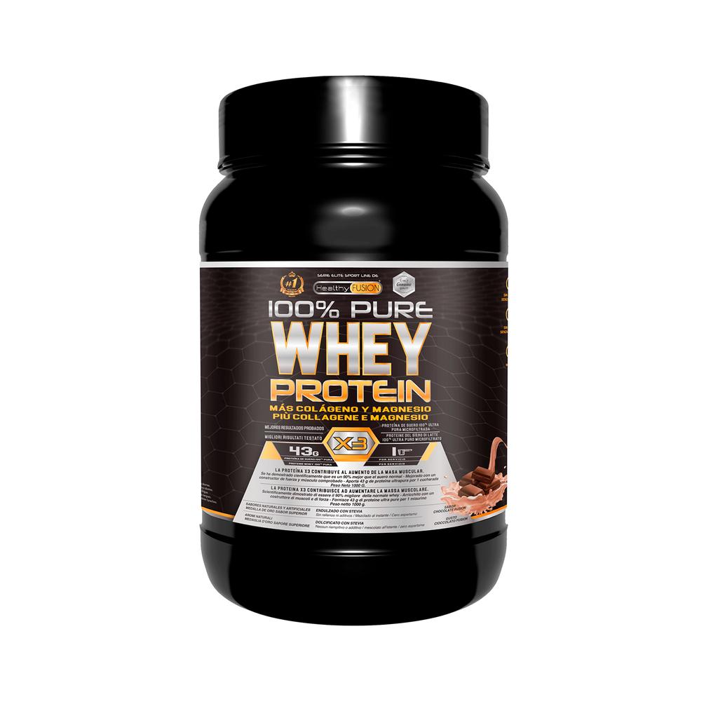 Healthy Fusion Whey Protein | Pure Whey Protein with Collagen + Magnesium | 1000g of Protein (Chocolate)