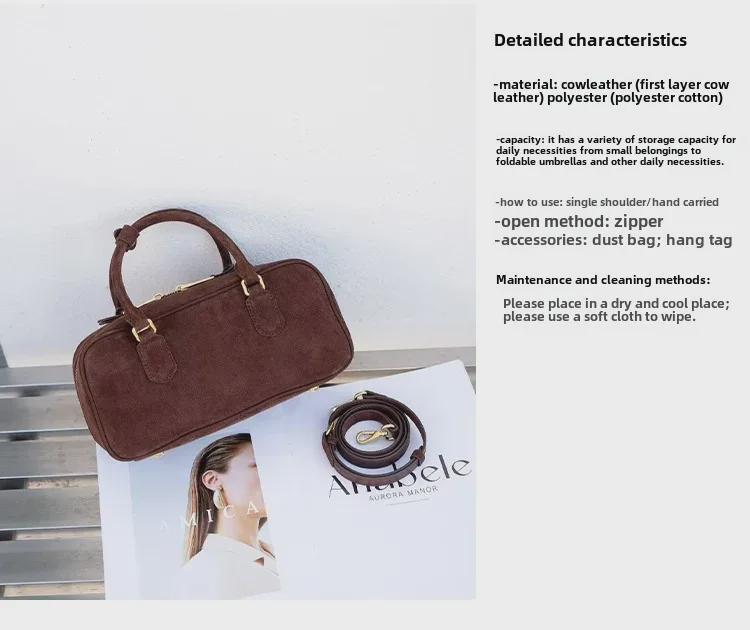 2024 Осень/Зима Натуральная Кожа Замша Портфель Тоут - Верхний Слой Коровья Кожа