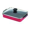 Pearl Metal Grill Pan, 27 X 21 Cm, Square, with Glass Lid, Non-stick Coating, Induction and Oven Safe, Easy To Clean, Stay Dream, HB-5991