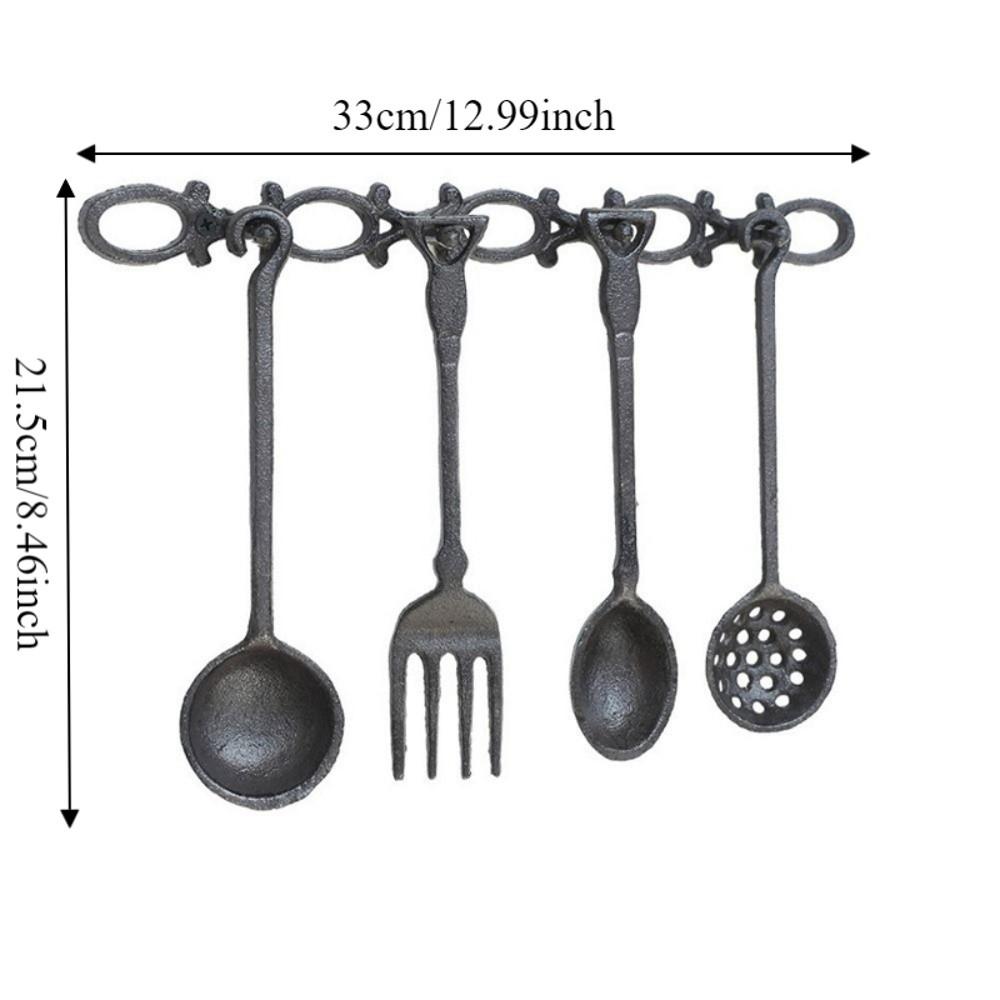 Rustic Style Iron Spoon Fork Wall Decor Vintage Cast Iron Kitchen Wall Art Farmhouse