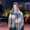 Высококачественный клетчатый шарф в корейском стиле: Теплая, Утолщенная Шаль, Похожая на Кашемир, для Студентов и Пар