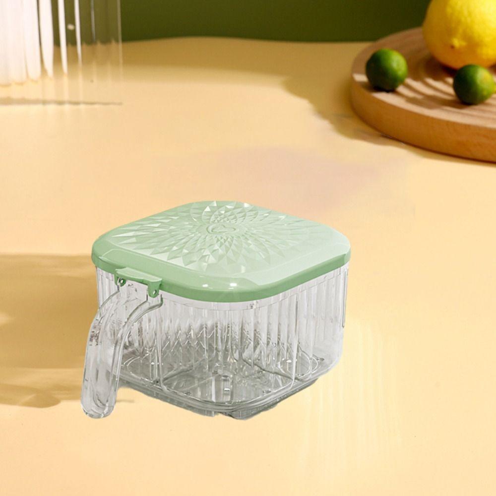4 Compartment Kitchen Seasoning Box Moisture-proof Spice Jar Durable Condiment Storage Box Salt