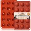 HKNMTT Silicone Half Sphere Molds, 15 Pieces (2 Packs), 1.5 Inch, for Chocolate Truffles, Jelly, Fat Bombs, Gelatina, Small Baking Round Half Sphere C