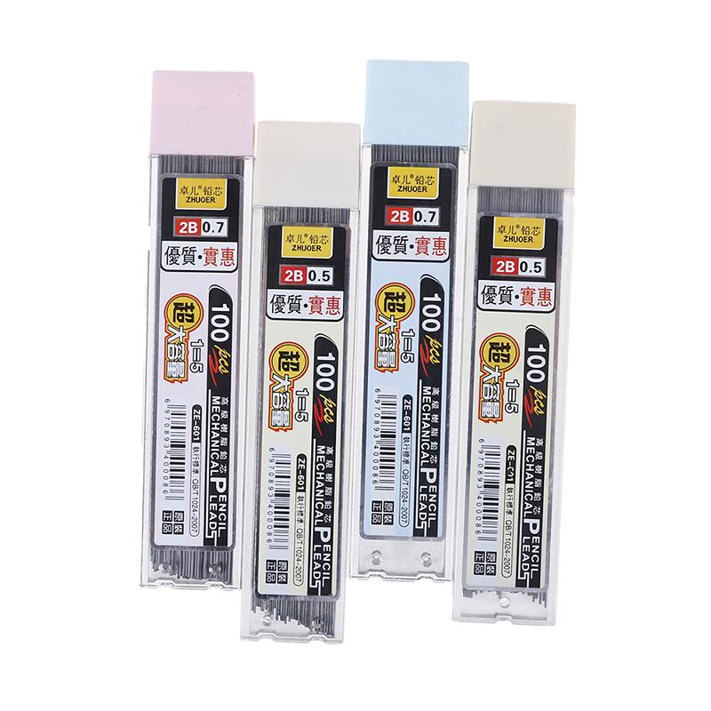 100шт. Графитовые сменные стержни для автоматических карандашей. Твердость 2В