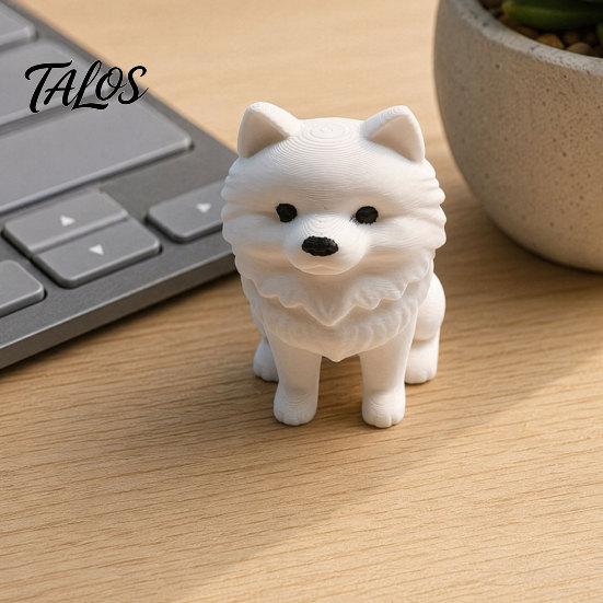 Настольное украшение для щенка, 3D-печатная фигурка померанского шпица, реалистичная модель собаки, статуэтка, художественная статуэтка, животное для стола, декоративный элемент для рабочего стола, дом