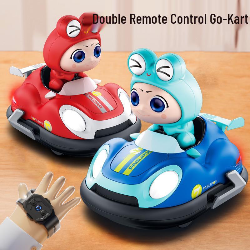 Y7 Kids' Cartoon Remote Control Bumper Car: Double Battle Drifting Mini Go-Kart Toy