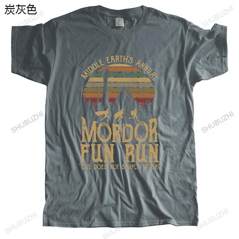 Hot sale men summer brand tshirt cotton t shirt Middle Earths Annual Mordor Fun Run Funny print Mens streetwear Teeshirt
