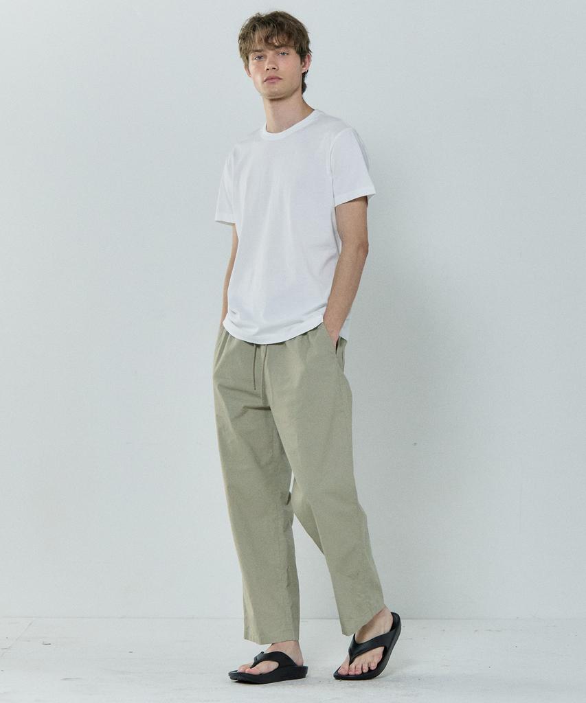 BASIC HOUSE Cotton Linen String Wide Pants Lzpt3105