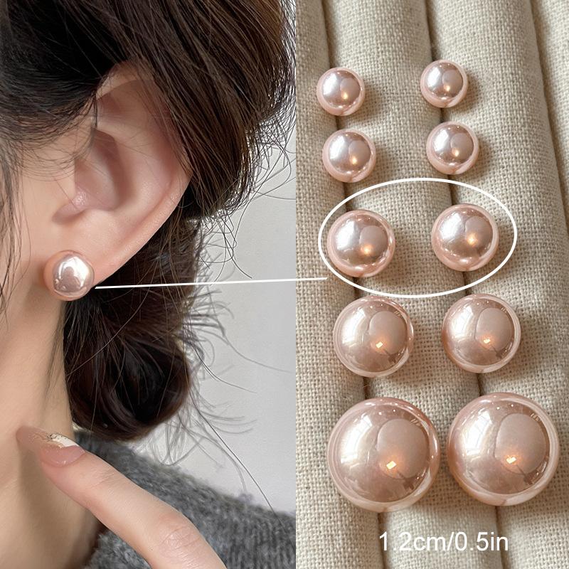 1 пара аксессуаров для ушей Элегантные женские серьги-пусеты из искусственного жемчуга Модные плоские серьги-пусеты для девочек