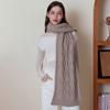 Vintage Thick Needle Twist Wool Solid Color Knitted Scarf Women's Winter Soft Waxy Advanced Sense Warm Couple Scarf Shawl