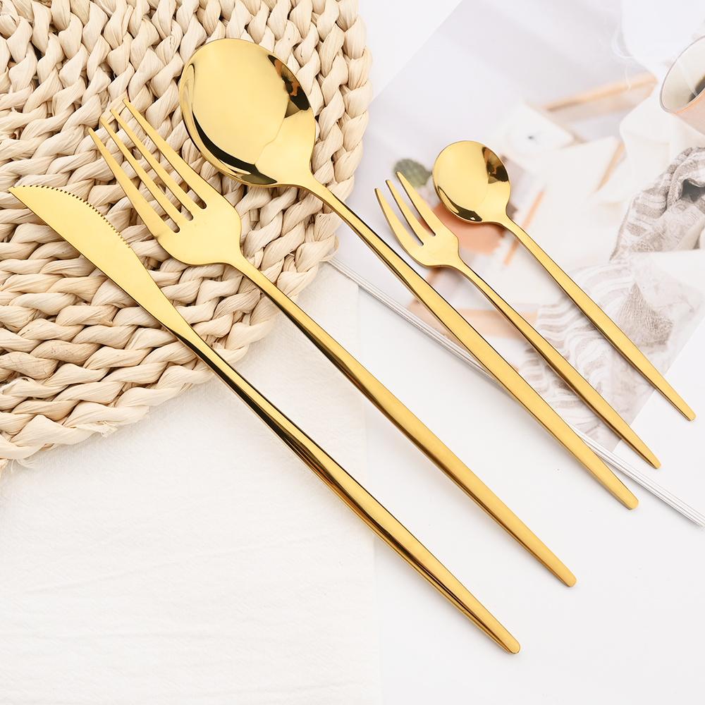 5 шт., черный набор столовых приборов, нож, вилка для торта, кофейная ложка, столовая посуда, столовые приборы из нержавеющей стали, столовые приборы в западном стиле, кухонное серебро