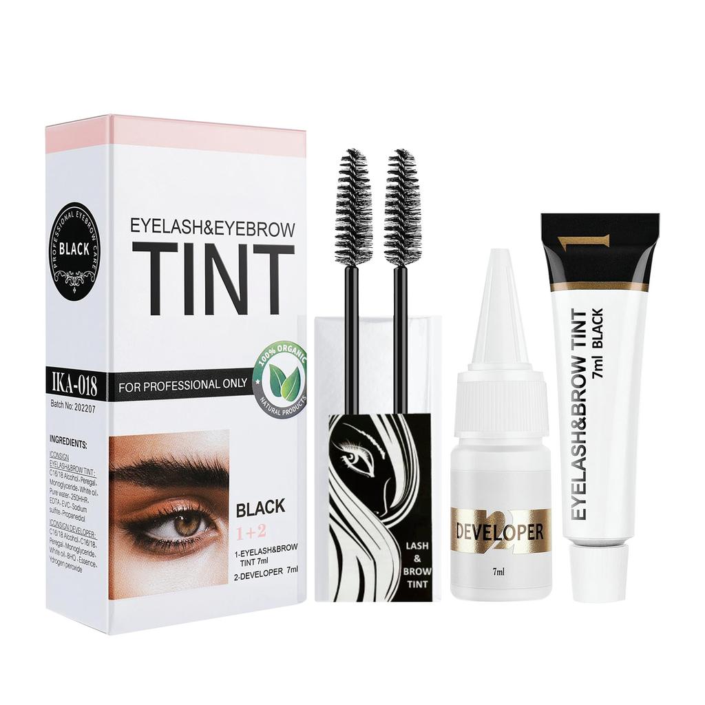 3 Colors 2-In-1 Eyelashes & Eyebrow Kit  Technical Eyelashes & Brow Color Kit  Lasting For 6 Weeks DIY Hair Coloring For Salon Home Use  7ml