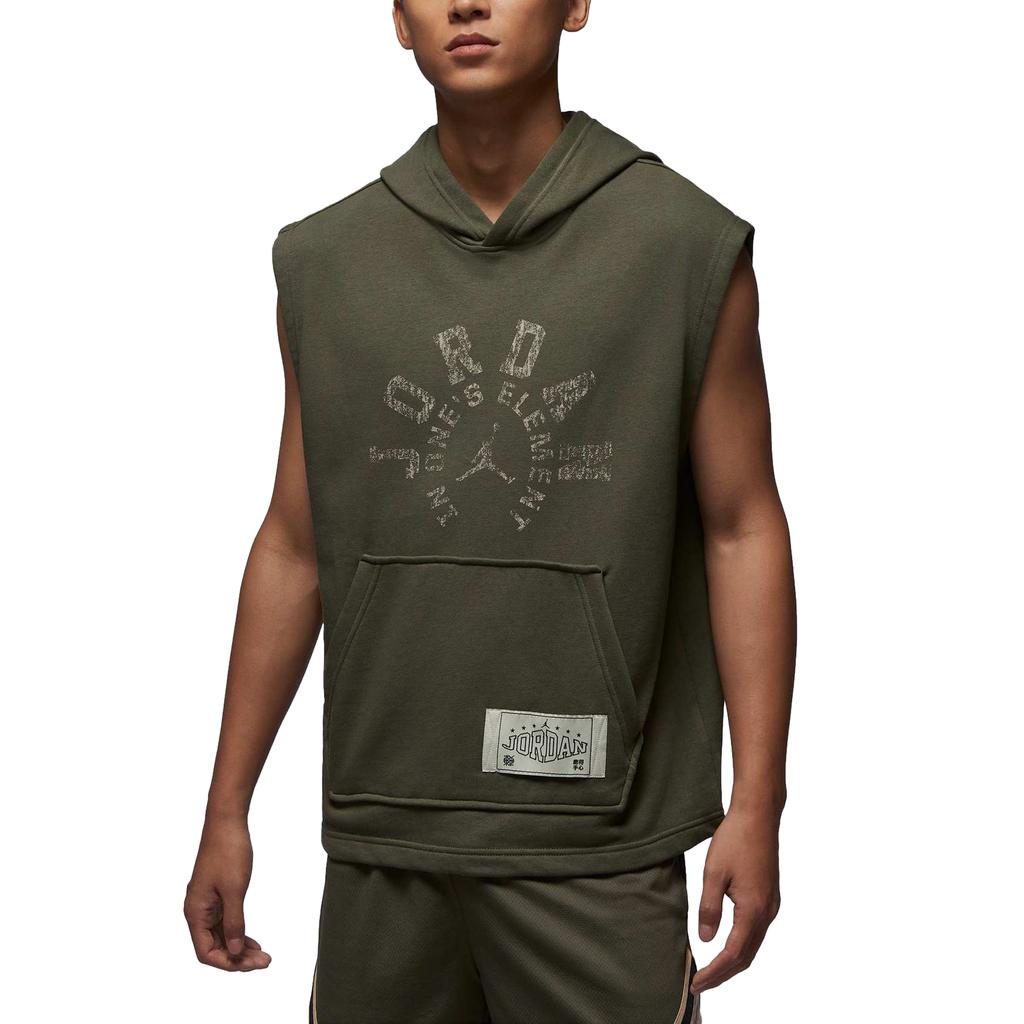 Jordan Спортивный кроссовер Dongdan Dri-FIT без рукавов с капюшоном Удобная быстросохнущая мягкая толстовка Мужские худи Оливково-зеленый Серо-черный HV1260222