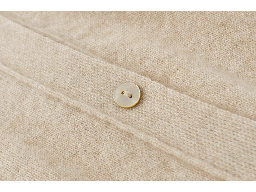 Кардиган из 100% чистого кашемира с расслабленным воротником поло - Свитер средней длины