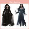 Graveyard Halloween Woman Ghost Bride Witch Vampire Cosplay Costume Cape With