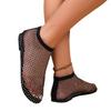 Beach Sandals Women's Fishnet Stockings Hollow Out Low Heel Flat Sandals Women