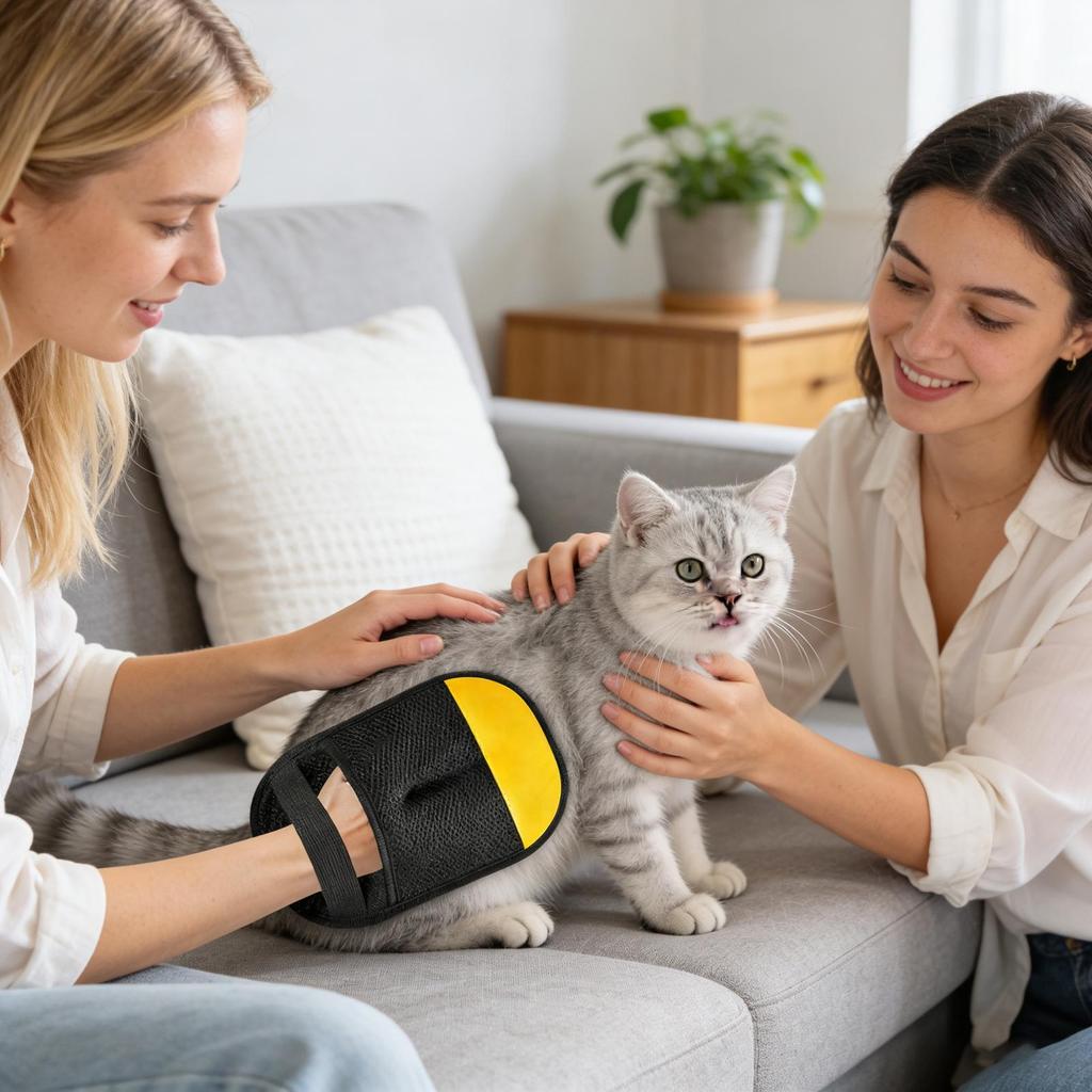 Pet Hair Remover For Laundry Electrostatic Ergonomic Non-Slip Dog Hair Mitt Pet Grooming Gloves For Dog Shedding Bathing Carpet