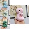 Cute Cartoon Dinosaur Plush Key Holder Fluffy Stuffed Animal Keyring Pendant