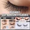 3 Pair of Reusable Self-Adhesive False Eyelashes Natural Thin Mink False Eyelashes for Makeup