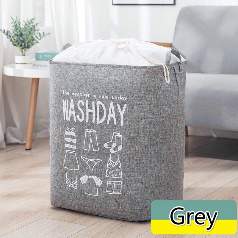 Modern Simple Super Large Capacity Cotton and Linen Drawstring Beam Storage Bag Clothes Storage Bask