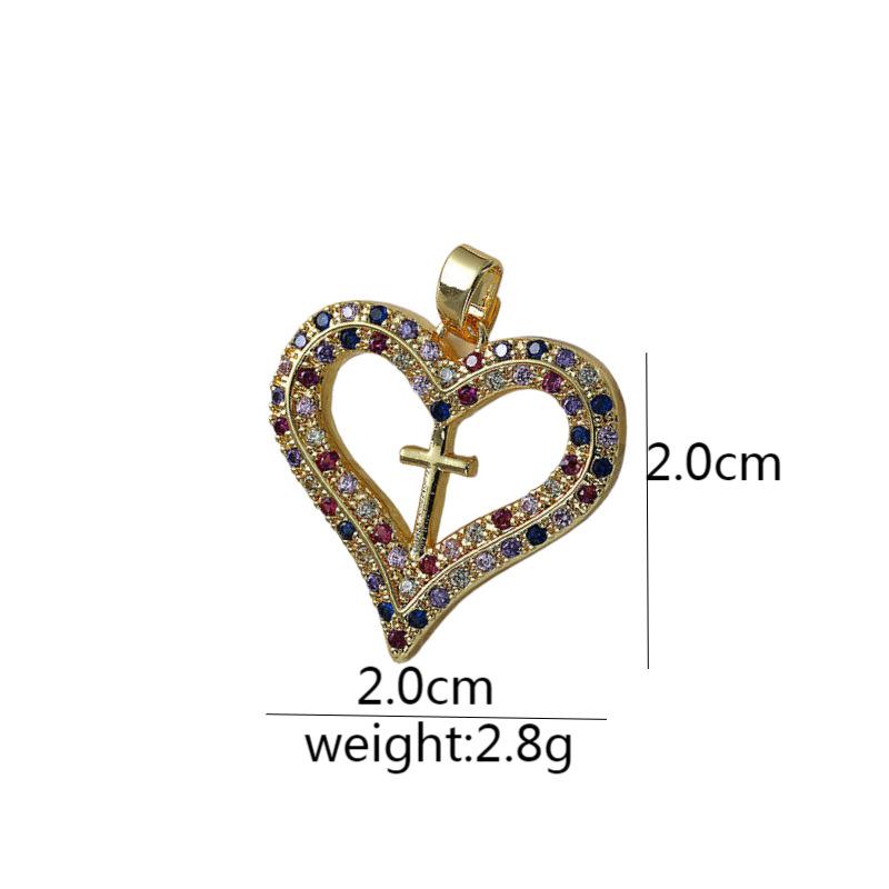 Подвеска из микроциркония с медной инкрустацией, крест, сохраняющий цвет, аксессуары для ожерелья из меди с позолотой.