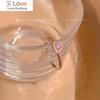 Pink Love Micro-set Zircon Opening Ring Fashionable Personality Design Simple Ring Female Wedding Jewelry Birthday Gift