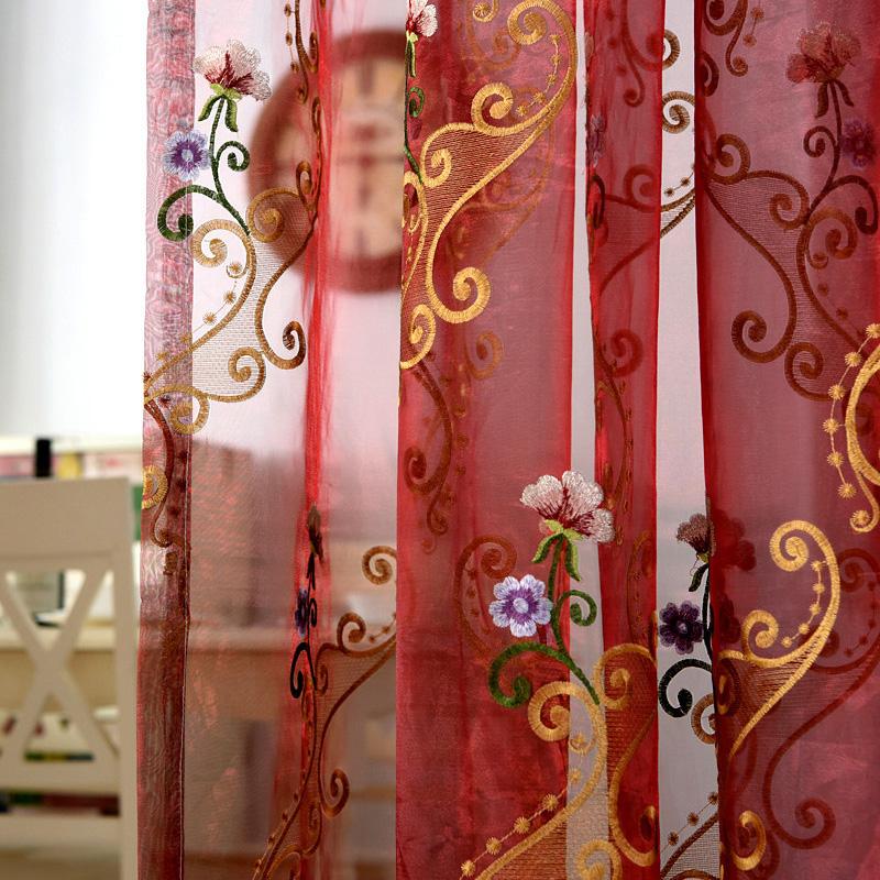 1 шт., белая прозрачная тюль с вышивкой в ​​европейском стиле, марлевая пряжа, вуаль, оконная занавеска для гостиной, NAPEARL