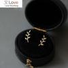 Simple Olive Branch Leaf Earrings European Style Alloy Stud Earrings For Women Mini Sweet Cute Student Jewelry Girls Women Gift
