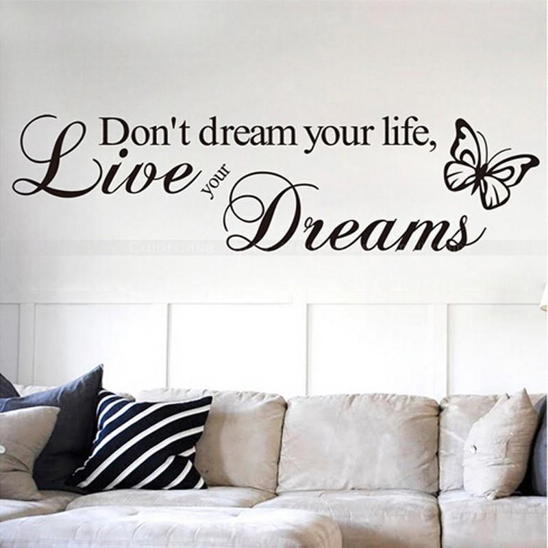 Removable Butterfly Words Art Vinyl Quote Word DIY Wall Sticker Decal Mural Home Room Wall AVE