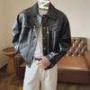 Men's Korean-Style Trendy Leather Motorcycle Jacket: Casual, Handsome, and Lightweight for Spring, Summer, and Autumn.