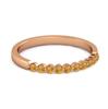 Citrine Half Eternity Design Band Ring - 925 Sterling Silver Rose Gold Vermeil