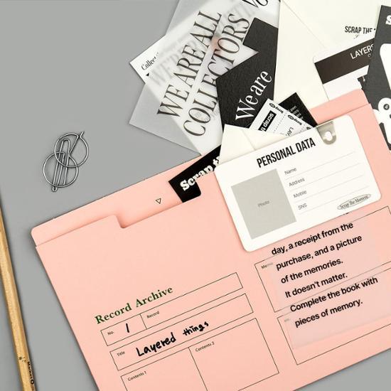 Держатель для архивной бумаги LucaLab Record Archive, популярная фраза в Корее.