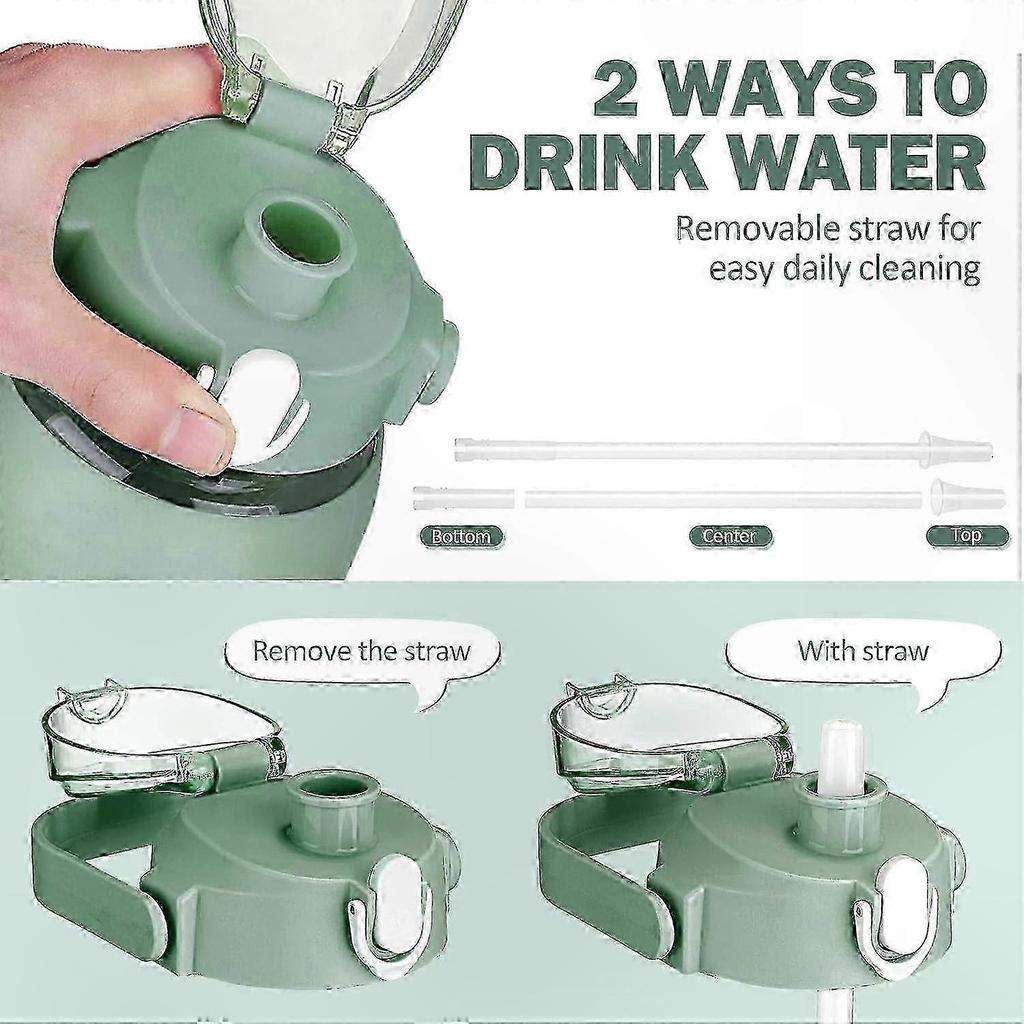 2 Liter Glass Water Bottle with Straw, Time Tracker, and Silicone Protector for Gym and Office Use