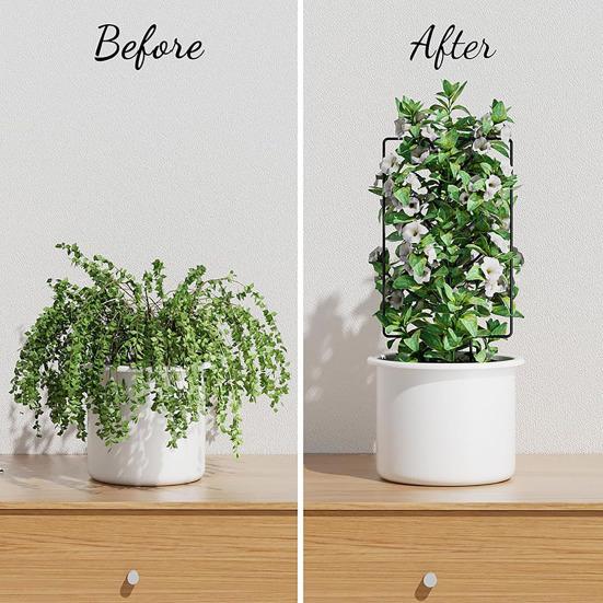 Metal Plants Trellis Hollow Leaf Indoor Outdoor Potted Flowers Plants Climbing Small Houseplant Vine Ivy Support Stake Gardening Supplies