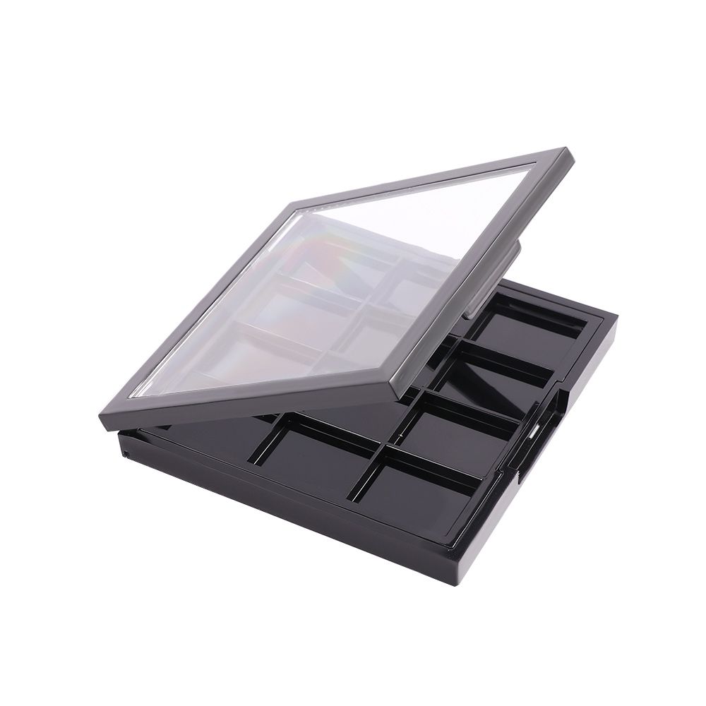 Lid 12 Grids Cosmetic Container Eye Makeup Storage Box Empty Eyeshadow Dish Lipstick Sample Box DIY Eyeshadow Palette