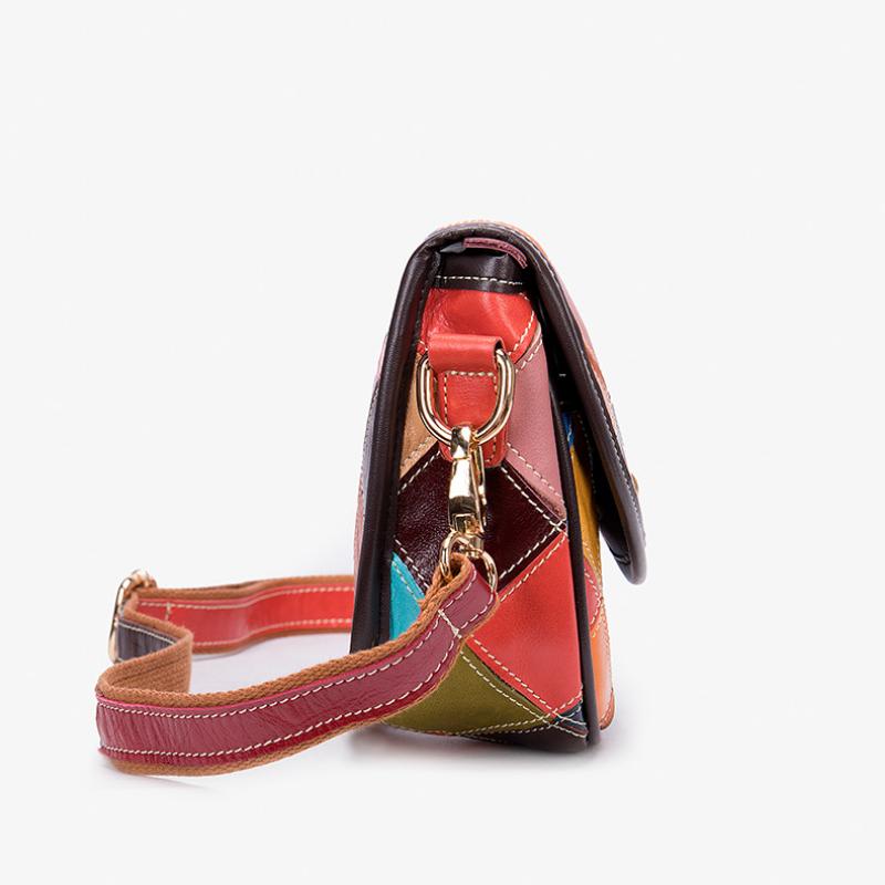 Johnature Цветная женская сумка из натуральной кожи, винтажная мягкая воловья кожа, универсальные клетчатые сумки на плечо и через плечо