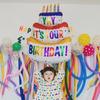 1st Birthday Balloon Cake Scene Decoration for Baby, Boys & Girls – Party Photo Props