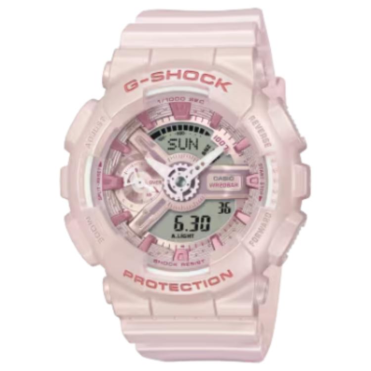 CASIO 200m Waterproof Quartz Movement Resin Strap Watch Women's Watch Pink Watch Dial GMA-S110ST-4A