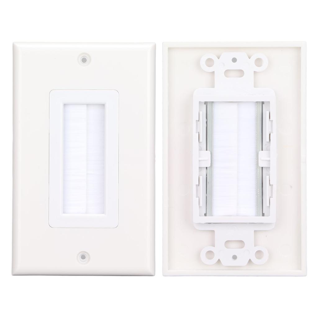 Настенная панель-щетка ABS Пылезащитная вставка для прокладки кабеля Щетинистая настенная розетка для HD Мультимедиа