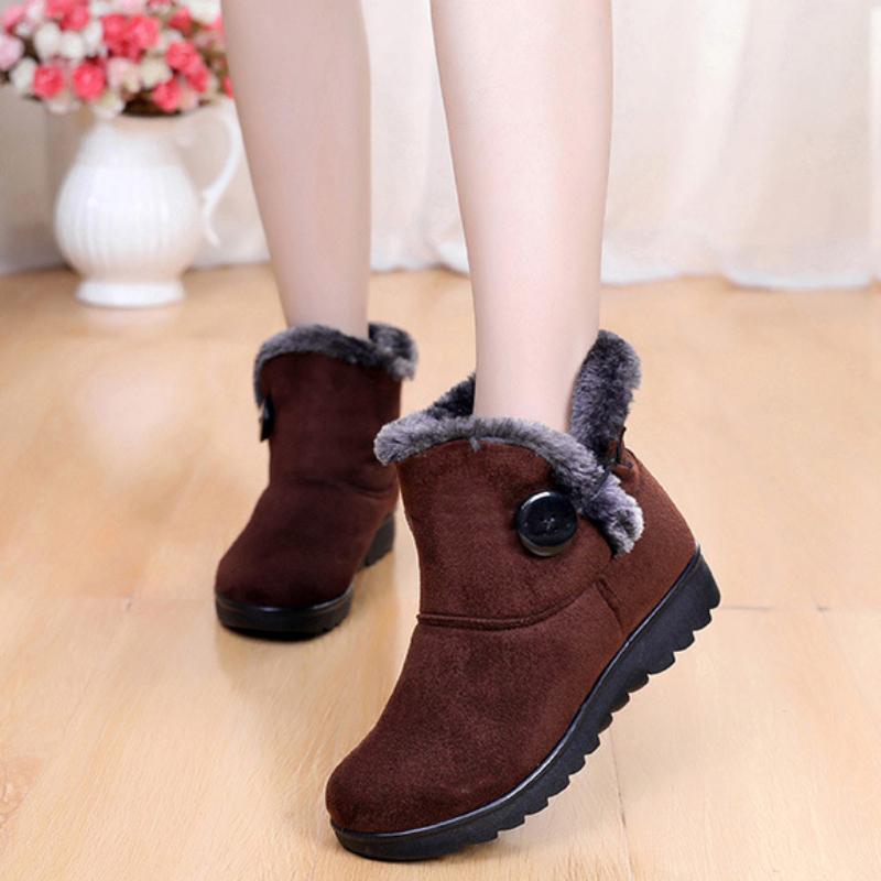 2024 зимняя обувь женская кожа плюшевые теплые плоские бабушкины зимние сапоги пожилые хлопковые туфли женские плоские туфли ботильоны зимние сапоги