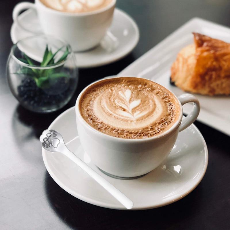 Десертная металлическая ложка в форме кошачей лапки