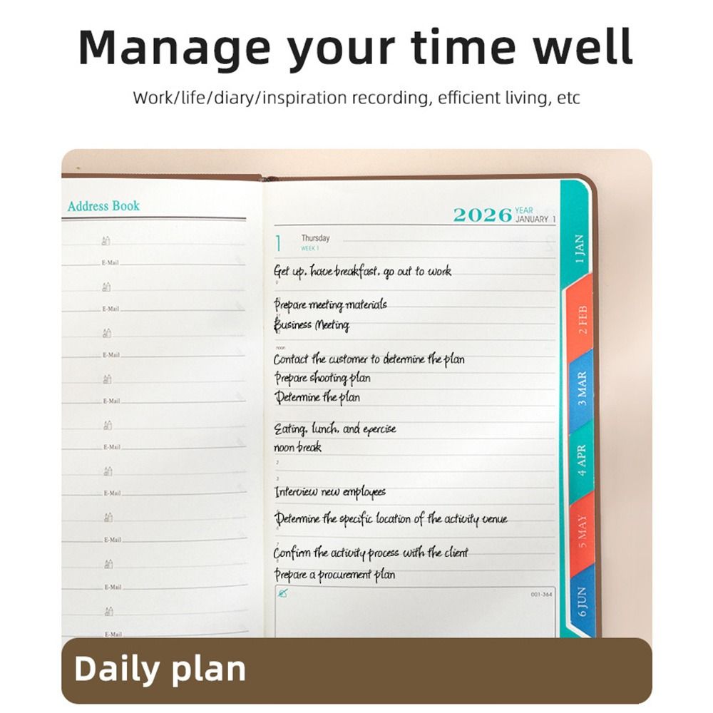 365 Diary Book 2026 Notebook NEW Daily Planner School